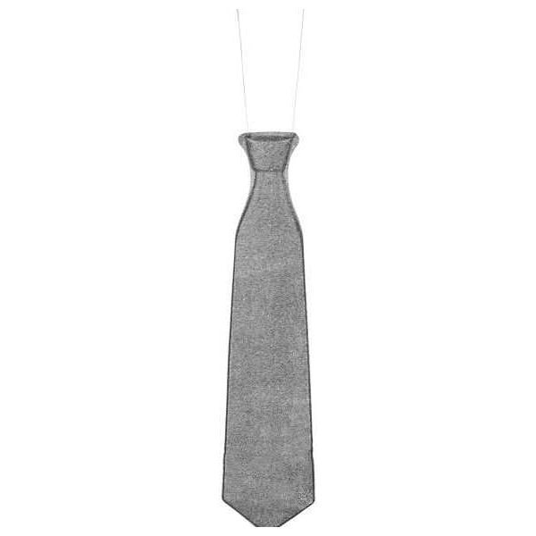 Dark Silver Glitter Party Necktie - Stylish Accessory