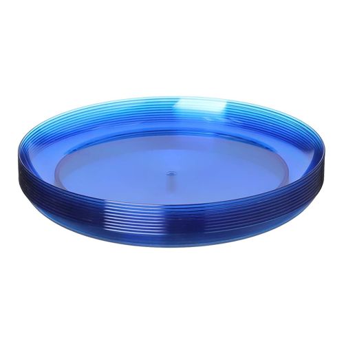 Plastic Round Plate, Small, Set of 10 - Blue