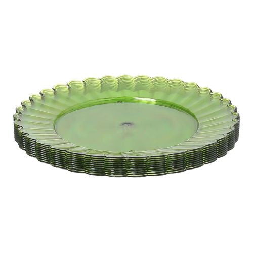 Plastic Round Plate, Set of 10 - Green