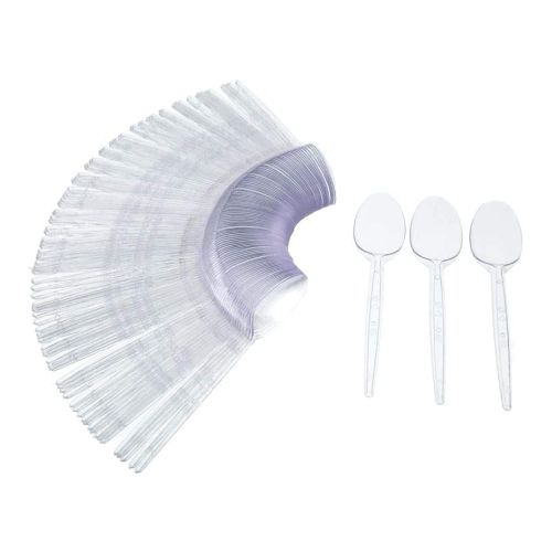 Disposable Large Plastic Spoons, 100 Pieces, Clear