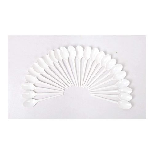 Small Plastic White Spoons For Sweets 24 Pcs