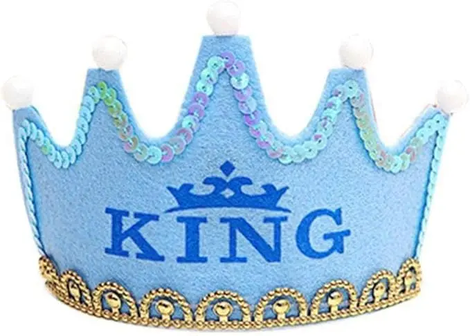 LED King Blue Crown Hat