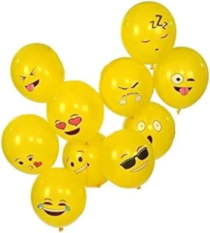 Different Yellow Emoji Party Balloons One Size - 10 pieces