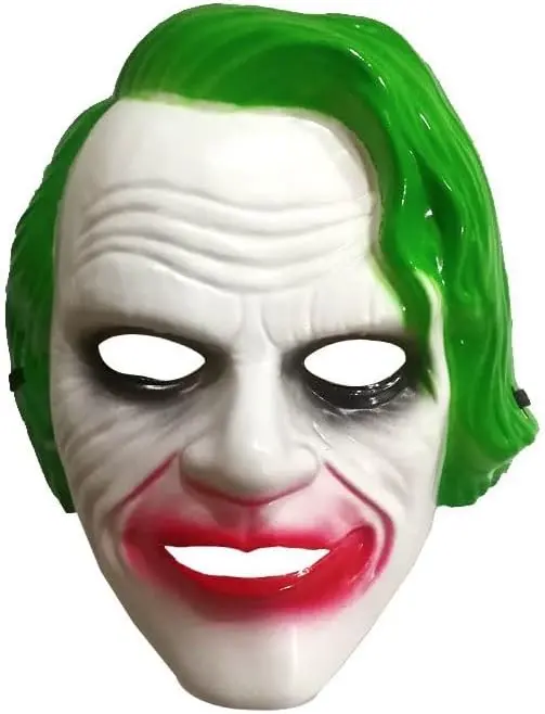 Plastic Clown Face Mask Evil Joker Cosplay for Halloween and Parties