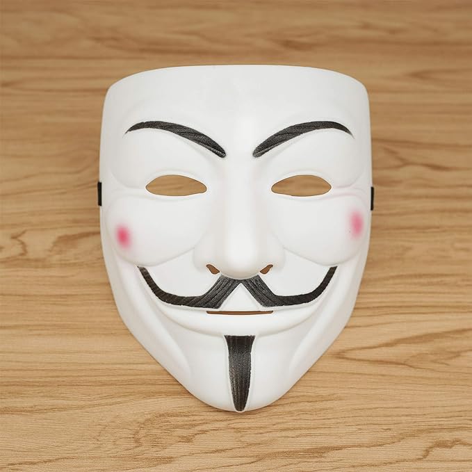 Plastic Hacker Face Mask Anonymous Mask Halloween Cosplay