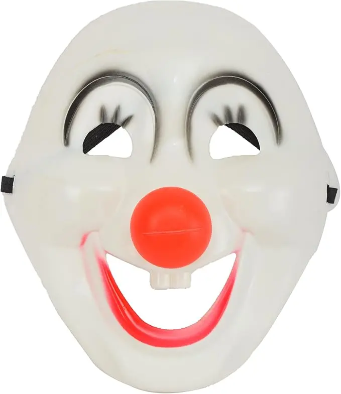 Plastic Clown Face Mask for Parties and Birthdays