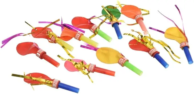 Small Latex Balloons with Whistle Goodie Bag/ Party Bag/ Loot Bag Fillers Assorted Colors - 50 pieces
