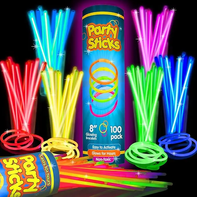 Party Sticks Glow in the Dark Sticks Bracelets and Necklaces Goodie Bag/ Party Bag/ Loot Bag Fillers - 50 pieces / 100 pieces