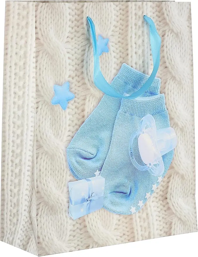 Baby Blue Socks Printed Gift Bag