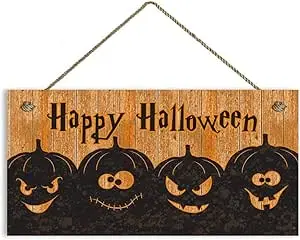 Happy Halloween Sign Spooky Pumpkin Decoration for Halloween Party Decor
