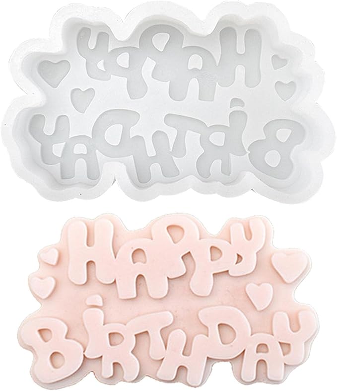 HAPPY BIRTHDAY Silicon Mold Text Design - 10 pieces 