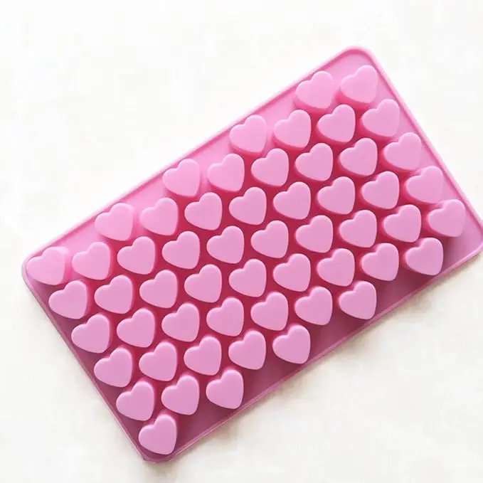 Pink Heart Shaped Silicon Mold for Chocolates