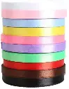 Decorative Colored Satin Ribbons 10mm x 20m Pack of 10 Assorted Colors