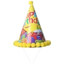 Glitter Happy Birthday Paper Cone Hat - Multi Colors