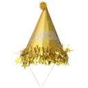 Gold Glitter Happy Birthday Cone Hat - Festive