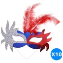 Multi-Color Eye Masks with Feathers, Pack of 10