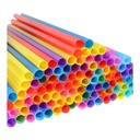 Pack of 100 Colorful Drinking Straws Jumbo Size - Long and Flexible - Disposable