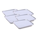 Depak Square Foil Plate with Cover, 5 Pieces - Silver