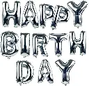 Silver HAPPY BIRTHDAY Letters Balloons for Party Decoration