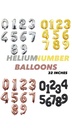 32 Inches Helium Large Number Balloons for Birthday Celebrations and Party Decoration Multi Colors