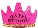 LED Happy Birthday Pink Crown Hat Headband