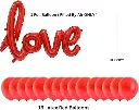 15 Pieces Red Latex Balloons with a Red Foil LOVE Balloon