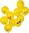 Different Yellow Emoji Party Balloons One Size - 10 pieces