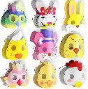 Themed Party Masks, Animal Pattern Face Masks for Boys and Girls - 18 pieces ( 2 pieces of each mask)