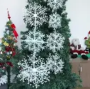 Plastic White Snowflake for Christmas Tree Decoration - 12 pieces