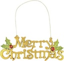 Glitter Merry Christmas Design Gold - 25 cm