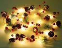 Christmas Tree Decoration Red Berry Pine Cone String Light - 200 cm