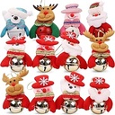 Christmas Jingle Bells for Christmas Tree Decorations Santa, Snowman, Reindeer, Bear - 8 pieces / 12 pieces 